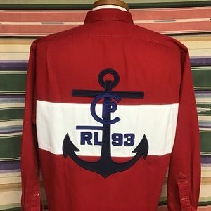 EUC POLO CP 93 anchor button up shirt sz M